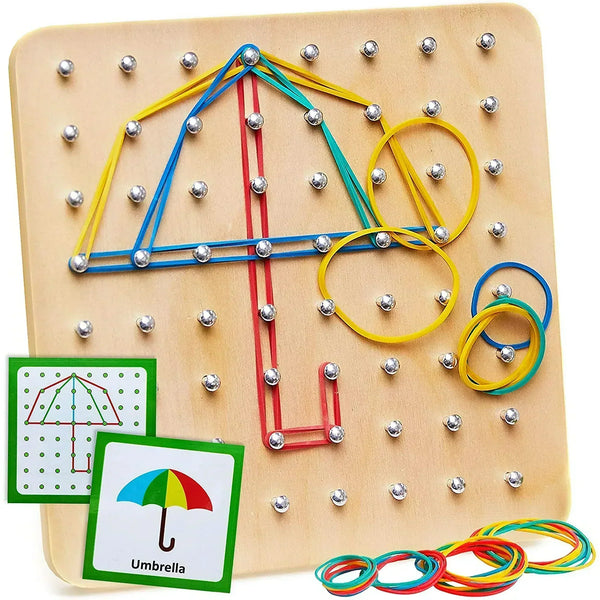 Wooden Geoboard Game