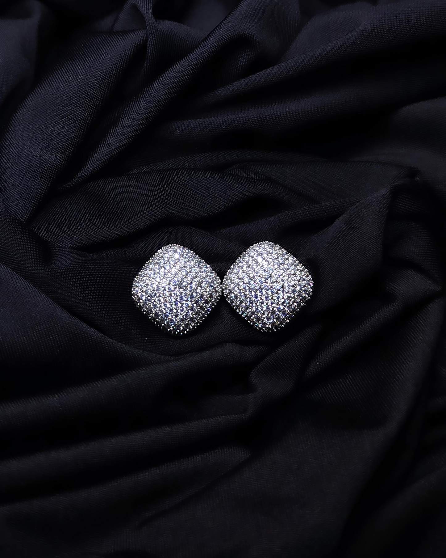 Square Diamond Hoops Earrings