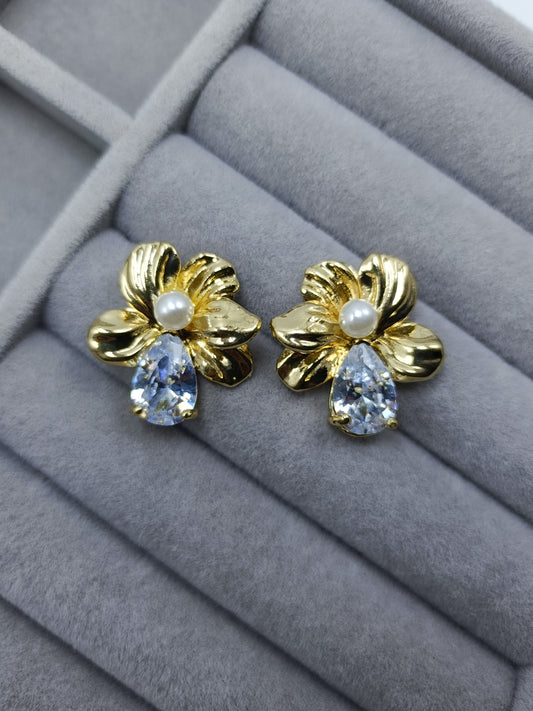 Golden Flower Earrings