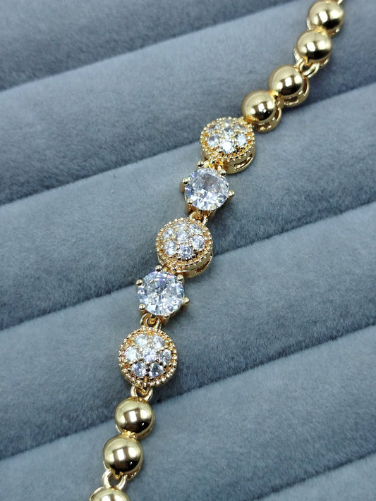 Bubble Beads Golden Bracelet