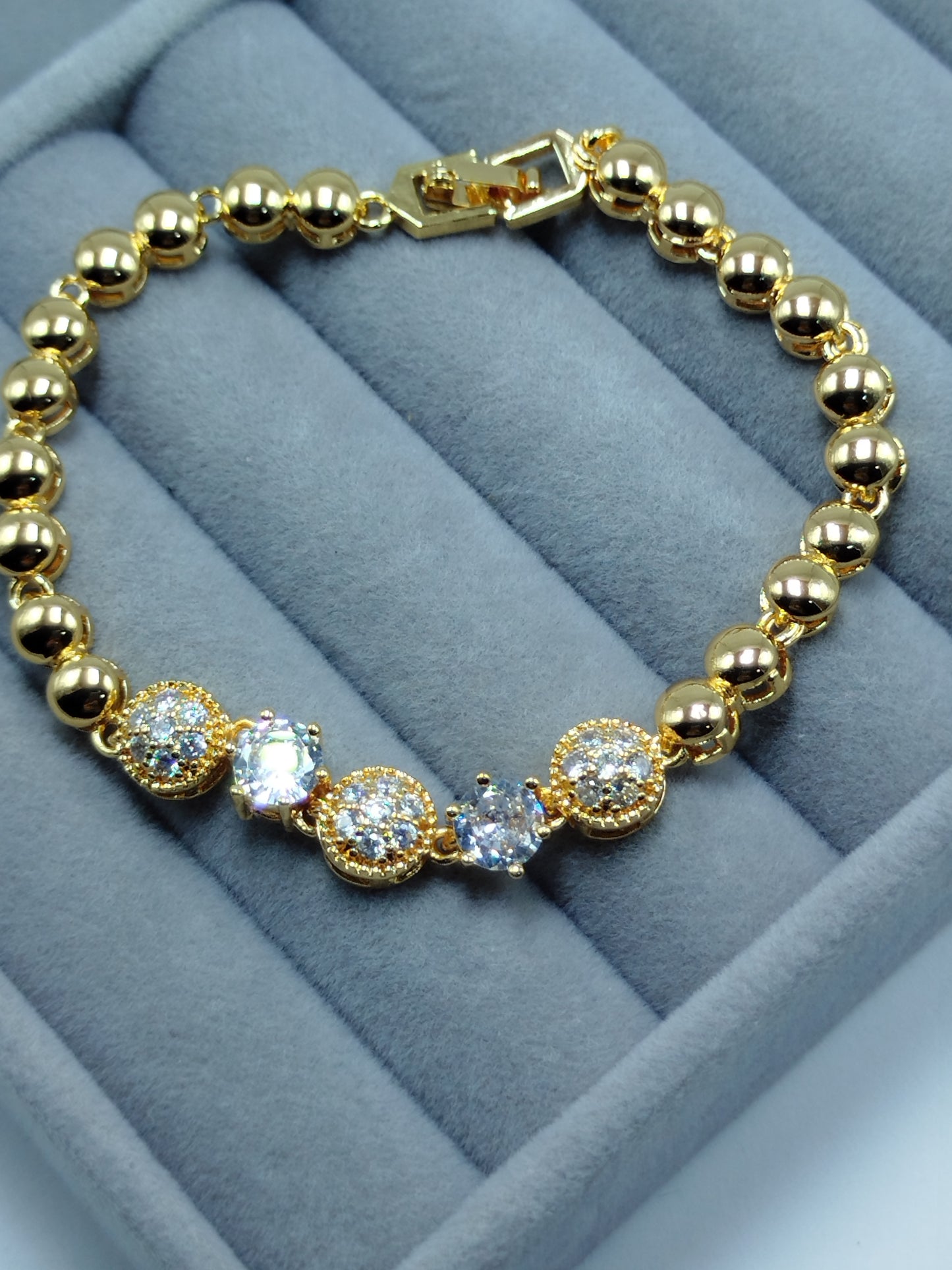 Bubble Beads Golden Bracelet