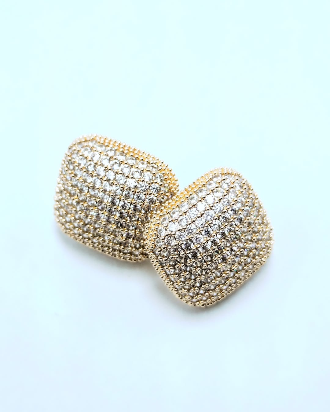 Square Diamond Hoops Earrings