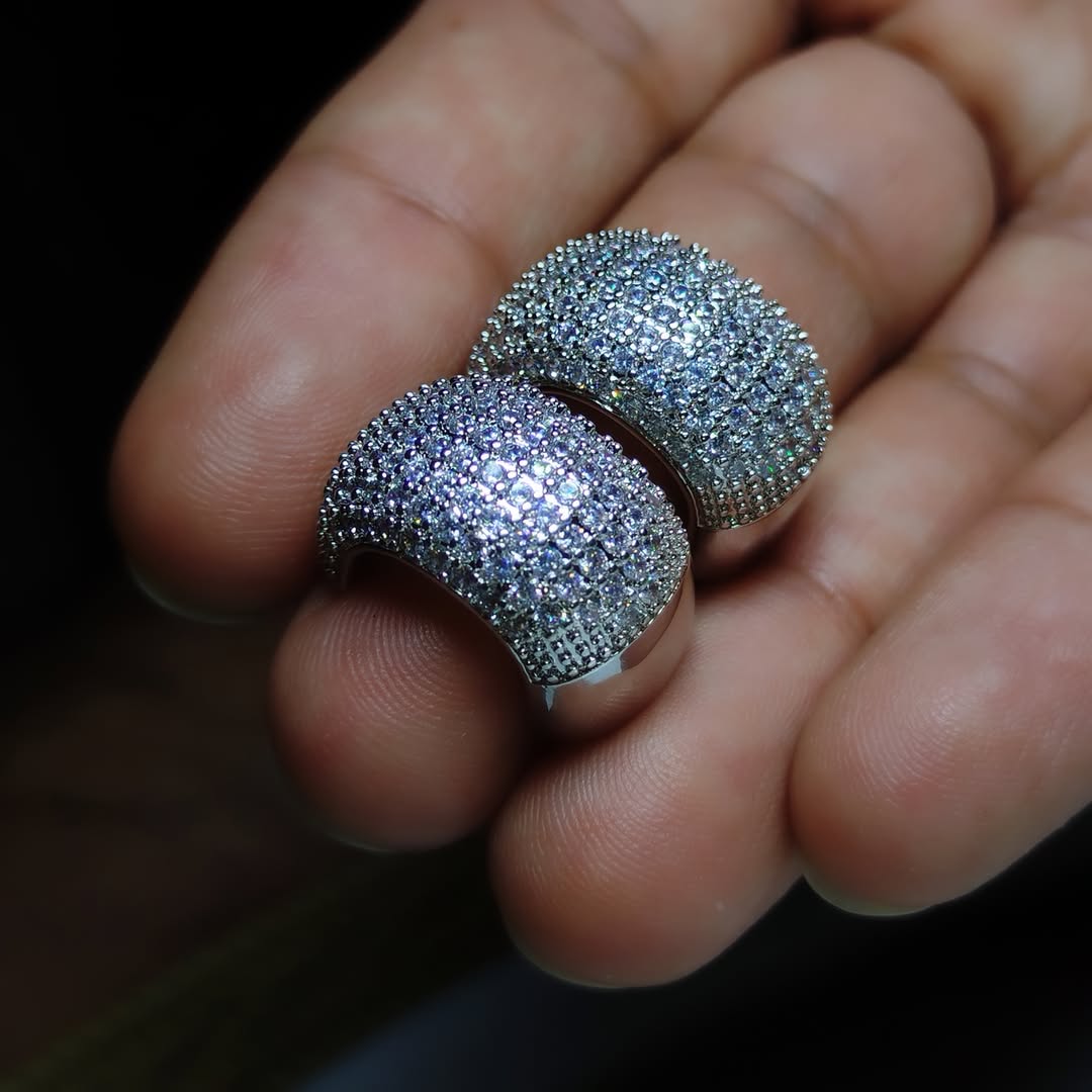 Diamond Hoops Earrings