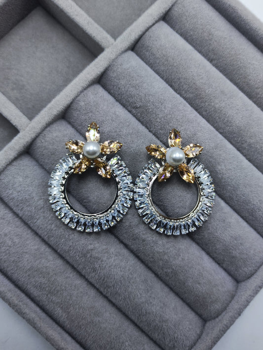 Flower Zircon Earrings
