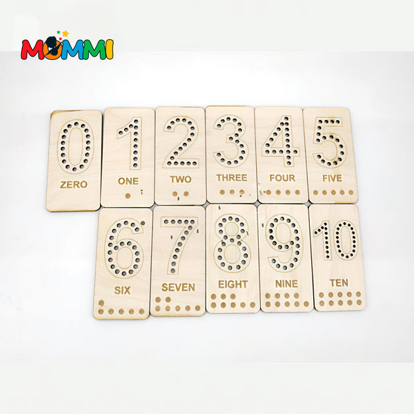 Wooden Numbers Math Educational Lacing Toy, Counting Learning Board, Preschool Gift for kids.
