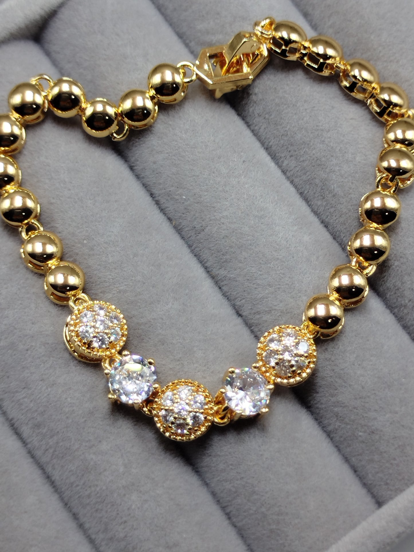 Bubble Beads Golden Bracelet