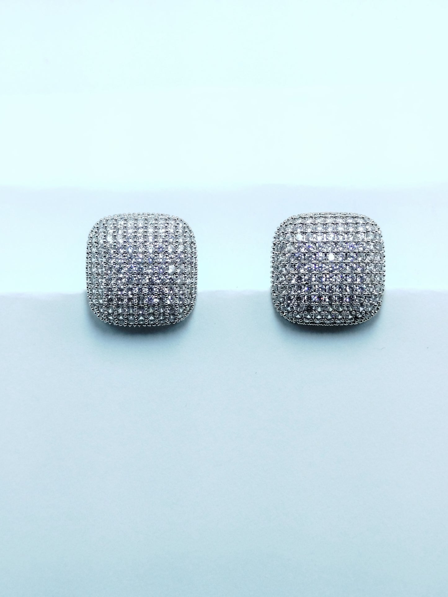 Square Diamond Hoops Earrings