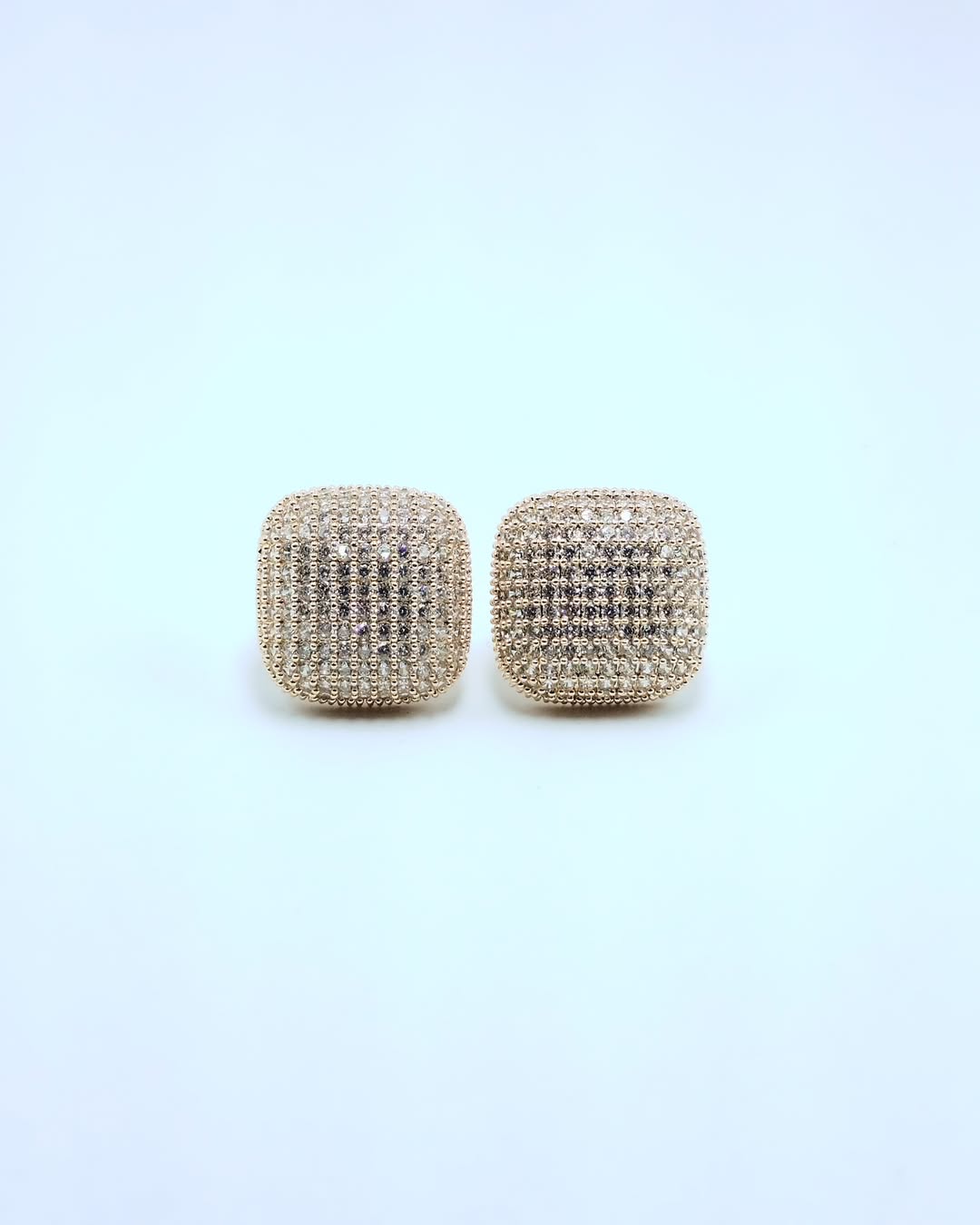 Square Diamond Hoops Earrings