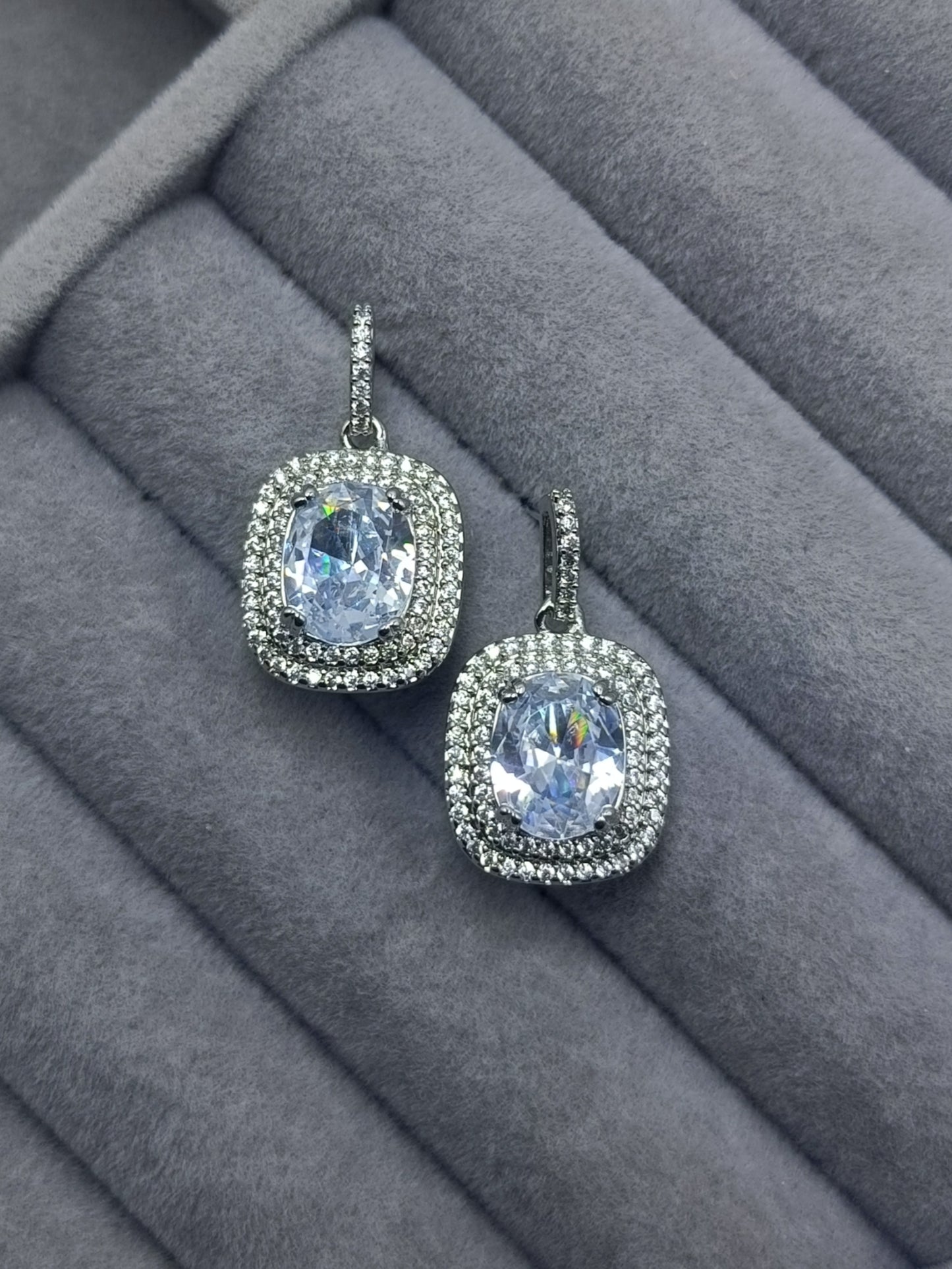 Silver Square Earrings