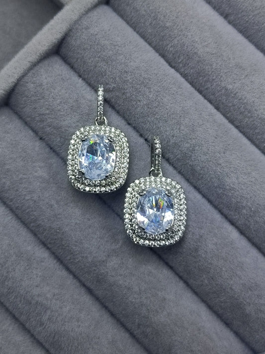Silver Square Earrings